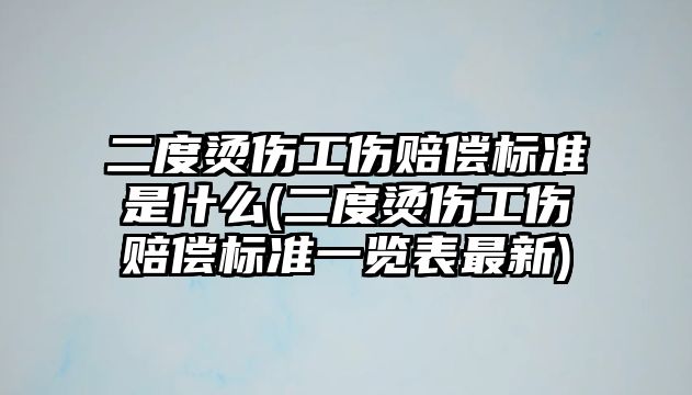 二度燙傷工傷賠償標準是什么(二度燙傷工傷賠償標準一覽表最新)