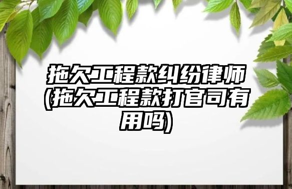 拖欠工程款糾紛律師(拖欠工程款打官司有用嗎)