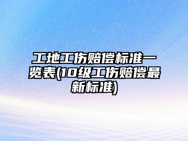 工地工傷賠償標準一覽表(10級工傷賠償最新標準)