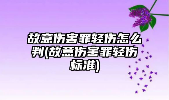 故意傷害罪輕傷怎么判(故意傷害罪輕傷標準)