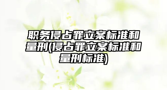 職務侵占罪立案標準和量刑(侵占罪立案標準和量刑標準)