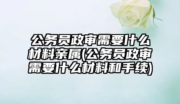 公務員政審需要什么材料親屬(公務員政審需要什么材料和手續)