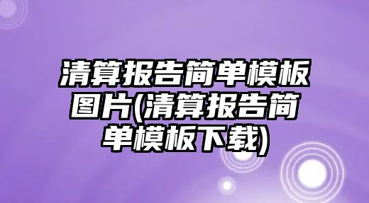 清算報告簡單模板圖片(清算報告簡單模板下載)