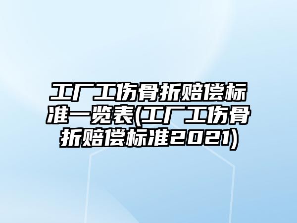 工廠工傷骨折賠償標準一覽表(工廠工傷骨折賠償標準2021)