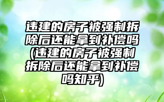 違建的房子被強制拆除后還能拿到補償嗎(違建的房子被強制拆除后還能拿到補償嗎知乎)