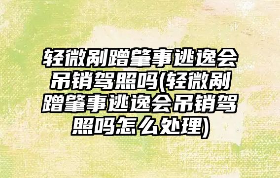 輕微剮蹭肇事逃逸會吊銷駕照嗎(輕微剮蹭肇事逃逸會吊銷駕照嗎怎么處理)