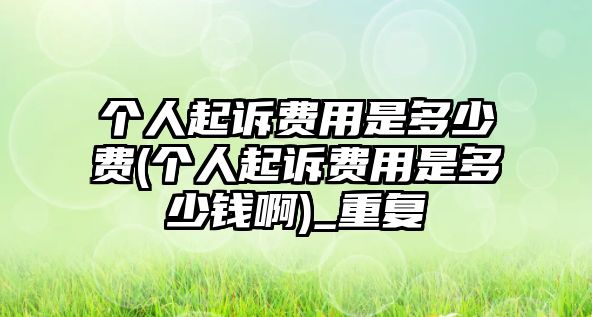 個人起訴費用是多少費(個人起訴費用是多少錢啊)_重復(fù)