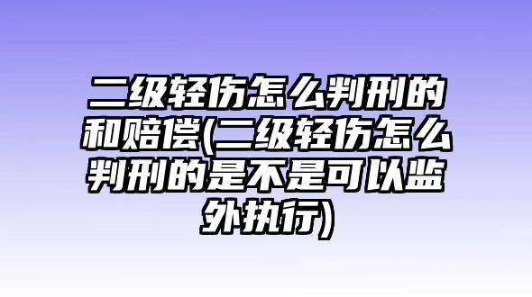 二級輕傷怎么判刑的和賠償(二級輕傷怎么判刑的是不是可以監外執行)