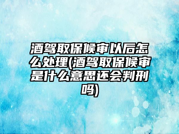 酒駕取保候審以后怎么處理(酒駕取保候審是什么意思還會判刑嗎)