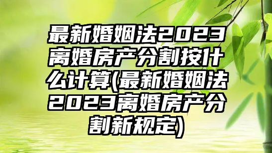 最新婚姻法2023離婚房產分割按什么計算(最新婚姻法2023離婚房產分割新規定)