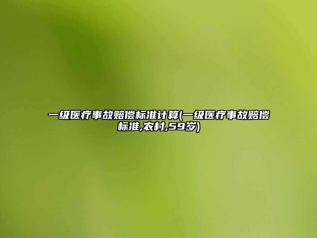 一級醫(yī)療事故賠償標準計算(一級醫(yī)療事故賠償標準,農村,59歲)