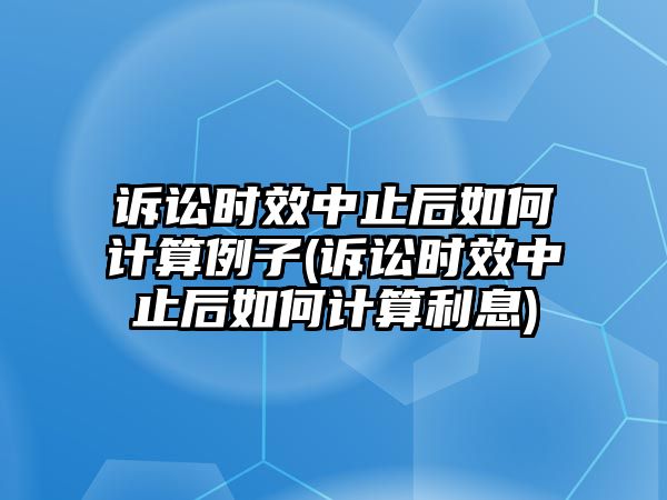 訴訟時效中止后如何計算例子(訴訟時效中止后如何計算利息)