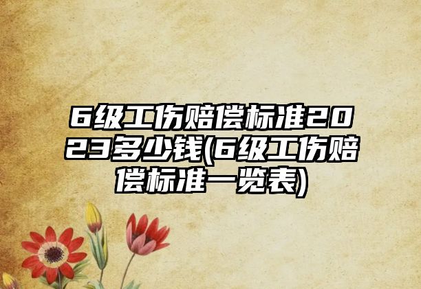 6級工傷賠償標準2023多少錢(6級工傷賠償標準一覽表)