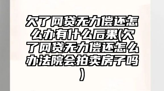 欠了網貸無力償還怎么辦有什么后果(欠了網貸無力償還怎么辦法院會拍賣房子嗎)