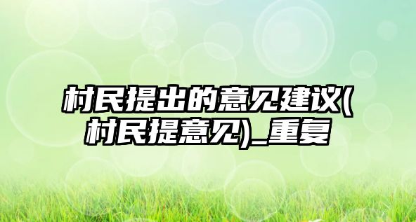 村民提出的意見建議(村民提意見)_重復(fù)