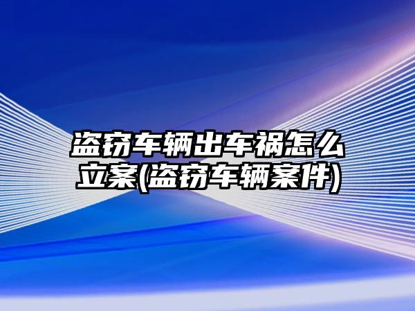 盜竊車輛出車禍怎么立案(盜竊車輛案件)