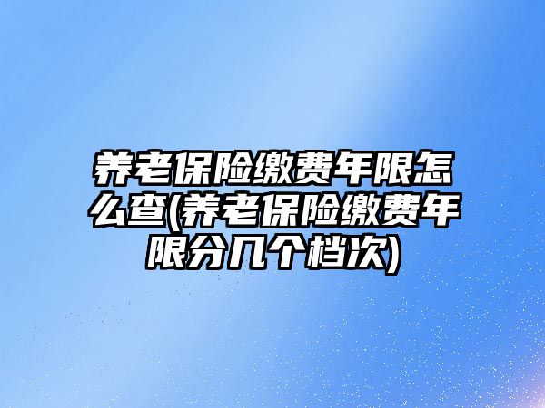 養老保險繳費年限怎么查(養老保險繳費年限分幾個檔次)