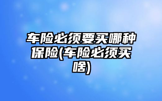 車險必須要買哪種保險(車險必須買啥)