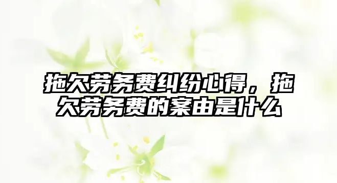 拖欠勞務費糾紛心得，拖欠勞務費的案由是什么