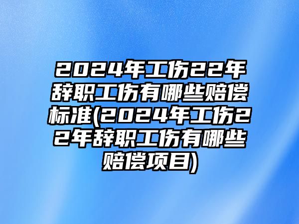 2024年工傷22年辭職工傷有哪些賠償標準(2024年工傷22年辭職工傷有哪些賠償項目)