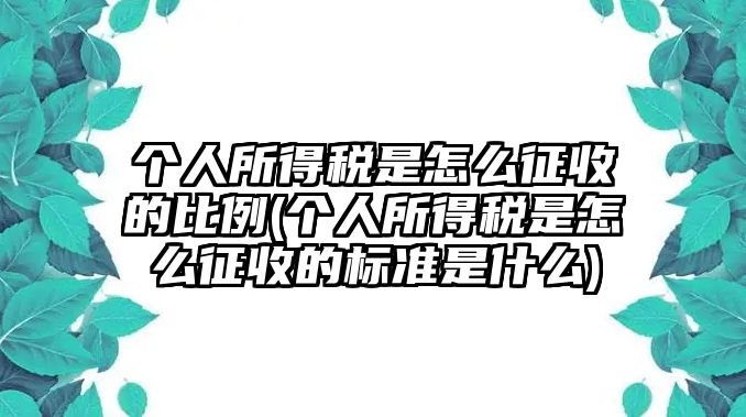 個人所得稅是怎么征收的比例(個人所得稅是怎么征收的標準是什么)