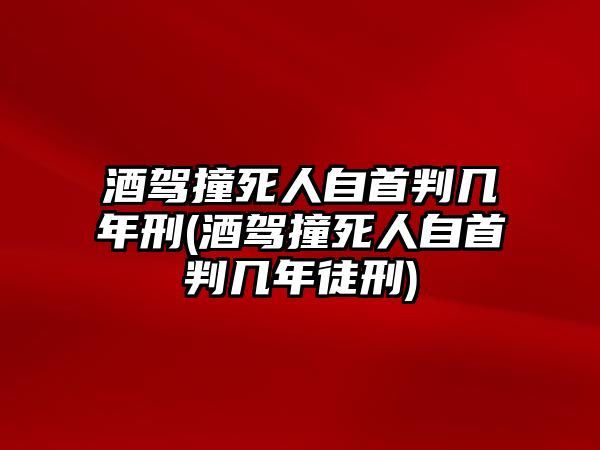 酒駕撞死人自首判幾年刑(酒駕撞死人自首判幾年徒刑)