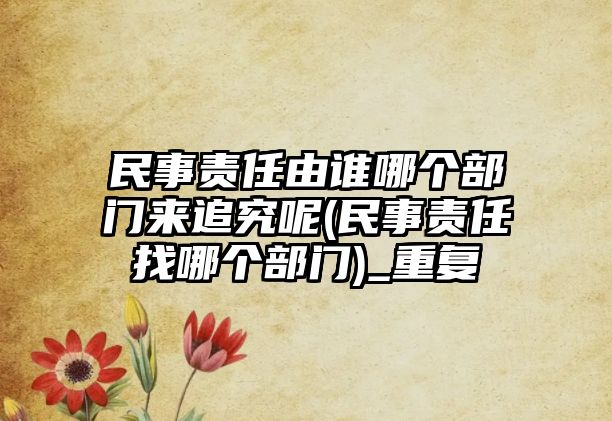 民事責任由誰哪個部門來追究呢(民事責任找哪個部門)_重復