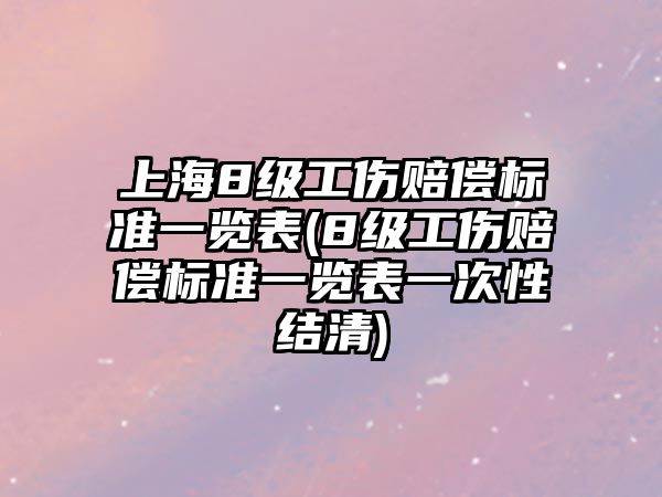 上海8級工傷賠償標準一覽表(8級工傷賠償標準一覽表一次性結清)