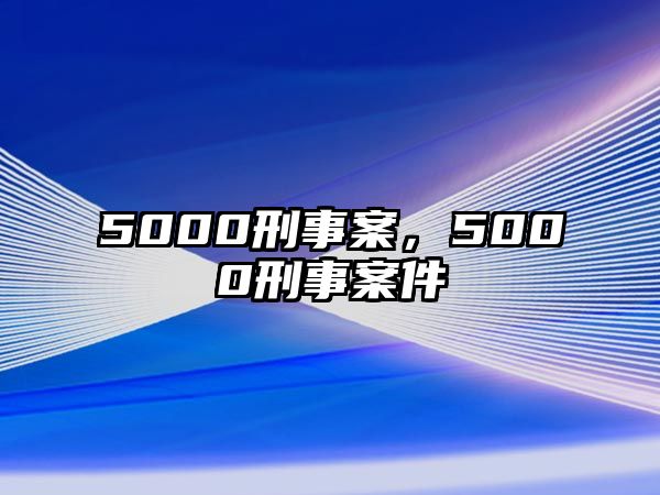 5000刑事案，5000刑事案件