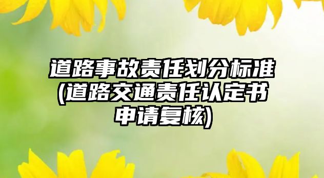 道路事故責任劃分標準(道路交通責任認定書申請復核)