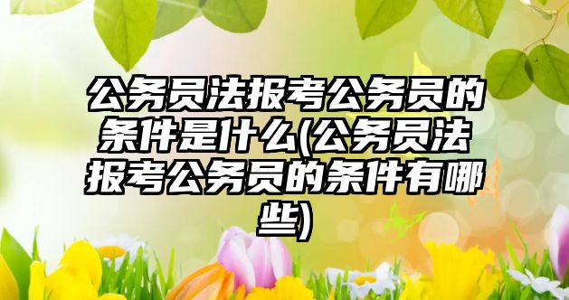 公務員法報考公務員的條件是什么(公務員法報考公務員的條件有哪些)