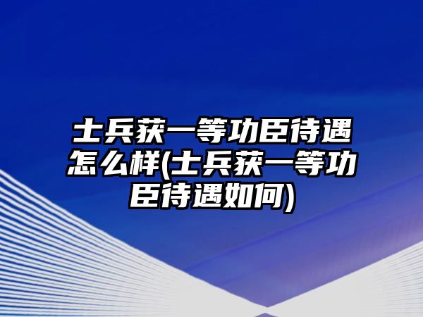 士兵獲一等功臣待遇怎么樣(士兵獲一等功臣待遇如何)