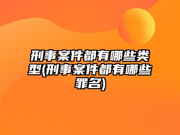 刑事案件都有哪些類型(刑事案件都有哪些罪名)