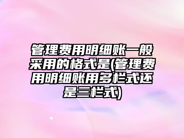 管理費用明細賬一般采用的格式是(管理費用明細賬用多欄式還是三欄式)