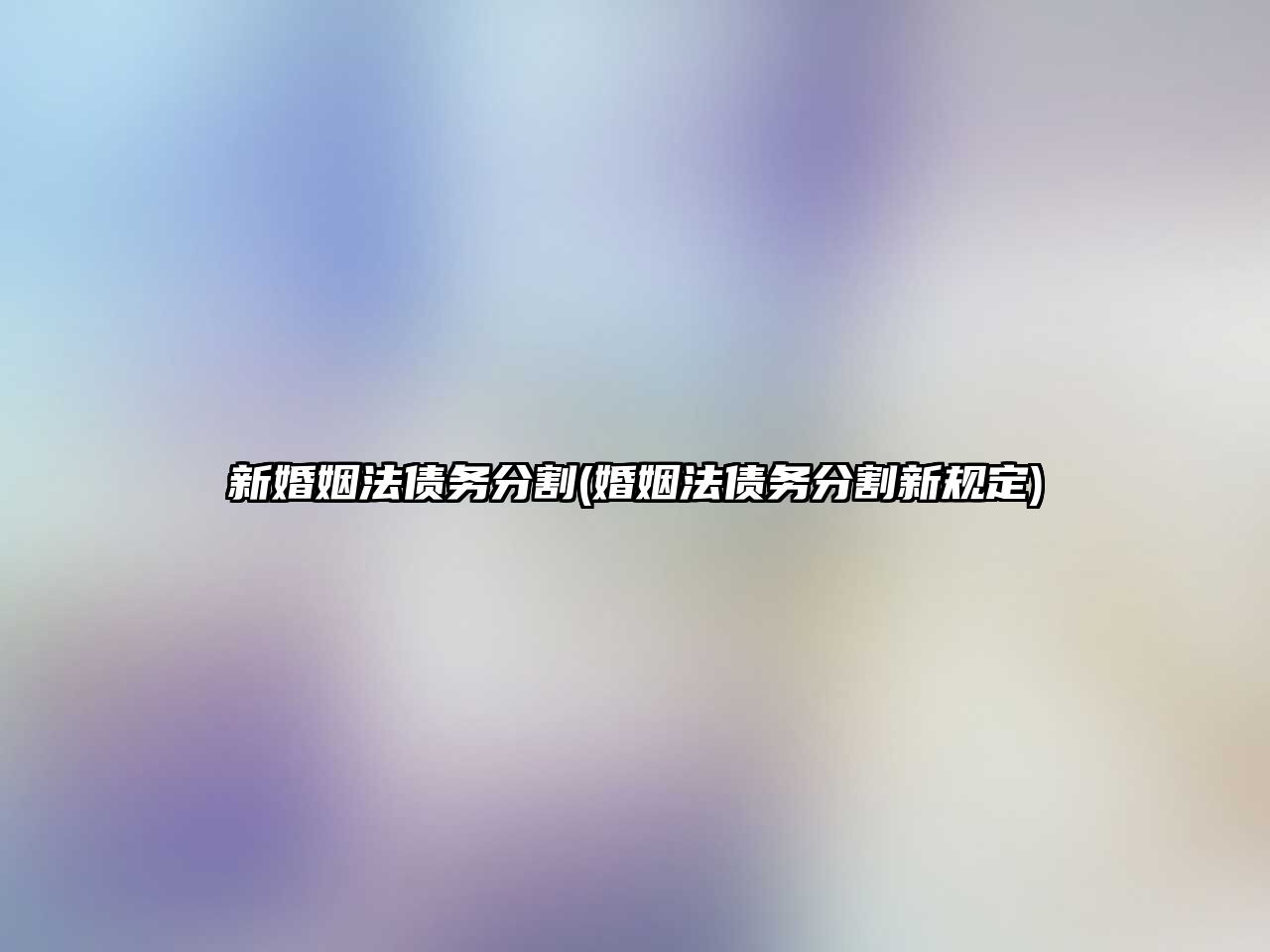 新婚姻法債務分割(婚姻法債務分割新規定)