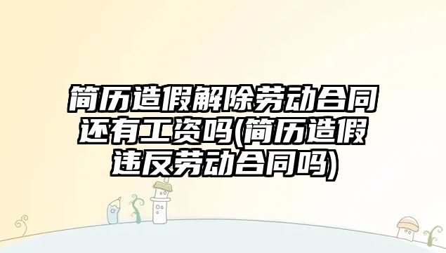 簡歷造假解除勞動合同還有工資嗎(簡歷造假違反勞動合同嗎)