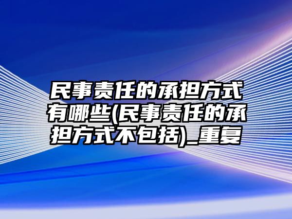 民事責任的承擔方式有哪些(民事責任的承擔方式不包括)_重復