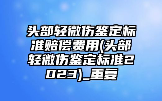 頭部輕微傷鑒定標準賠償費用(頭部輕微傷鑒定標準2023)_重復