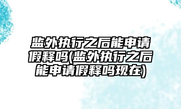 監外執行之后能申請假釋嗎(監外執行之后能申請假釋嗎現在)