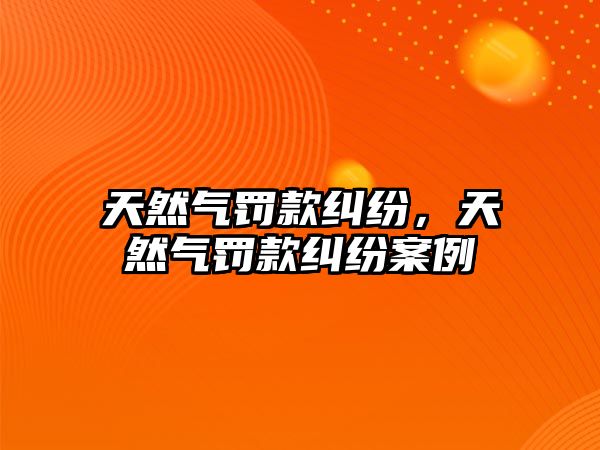 天然氣罰款糾紛，天然氣罰款糾紛案例