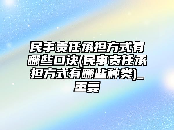 民事責任承擔方式有哪些口訣(民事責任承擔方式有哪些種類)_重復