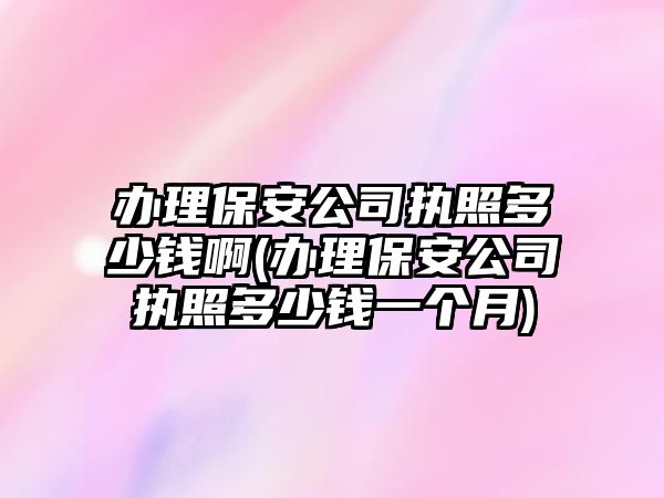 辦理保安公司執照多少錢啊(辦理保安公司執照多少錢一個月)