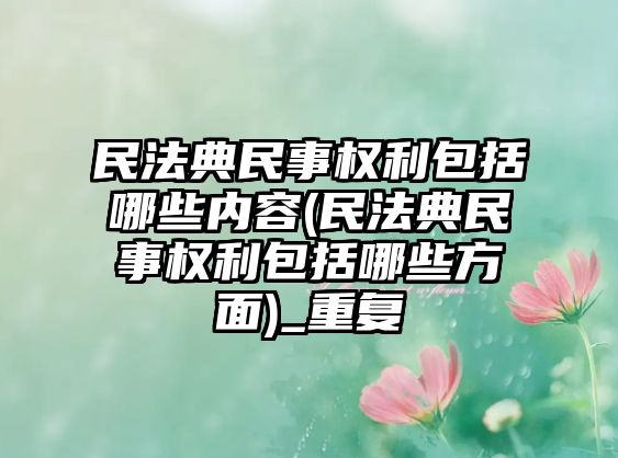 民法典民事權(quán)利包括哪些內(nèi)容(民法典民事權(quán)利包括哪些方面)_重復(fù)