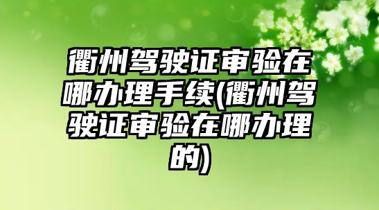 衢州駕駛證審驗在哪辦理手續(衢州駕駛證審驗在哪辦理的)