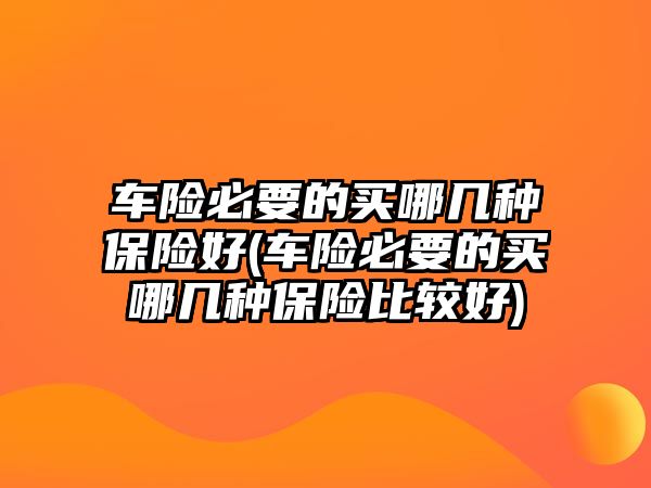 車險必要的買哪幾種保險好(車險必要的買哪幾種保險比較好)