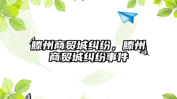 滕州商貿城糾紛，滕州商貿城糾紛事件