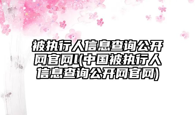 被執行人信息查詢公開網官網l(中國被執行人信息查詢公開網官網)