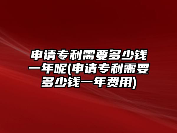 申請專利需要多少錢一年呢(申請專利需要多少錢一年費用)