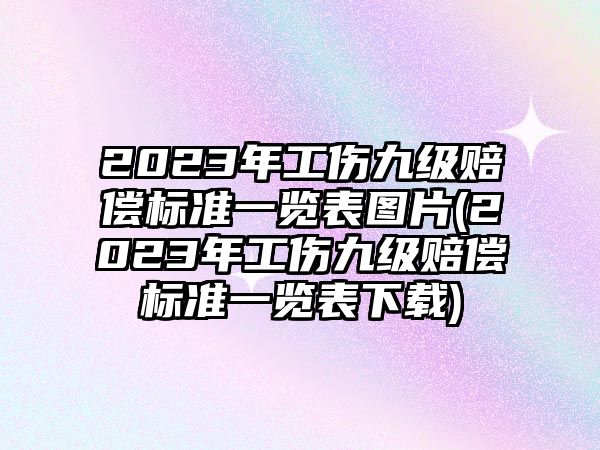 2023年工傷九級賠償標準一覽表圖片(2023年工傷九級賠償標準一覽表下載)