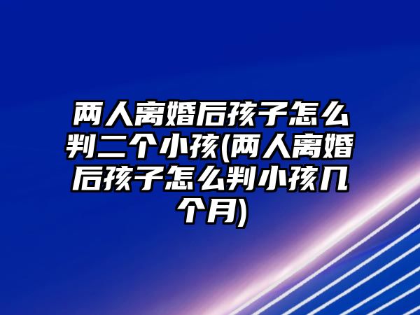 兩人離婚后孩子怎么判二個(gè)小孩(兩人離婚后孩子怎么判小孩幾個(gè)月)